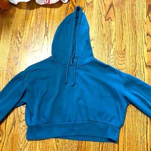 forever 21 blue cropped hoodie